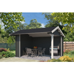 Outdoor Life Products | Overkapping Kirian 380 x 300 | Gecoat | Carbon Grey-Wit